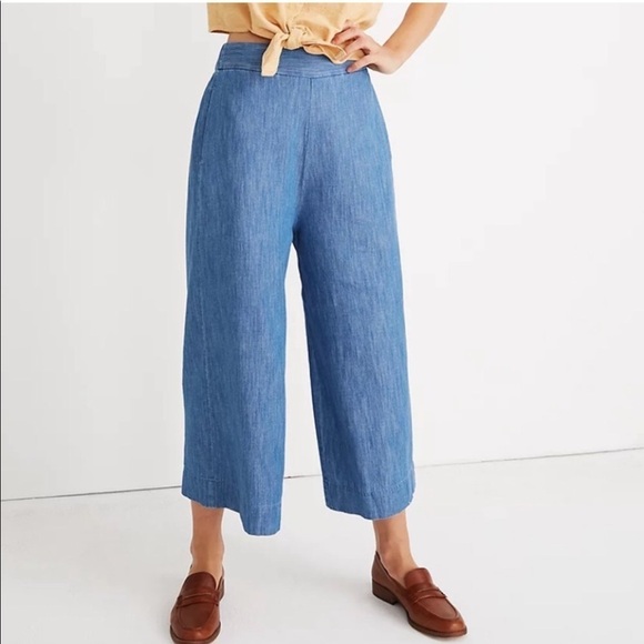 Madewell Chambray Huston Pull On crop pants - Picture 7 of 7